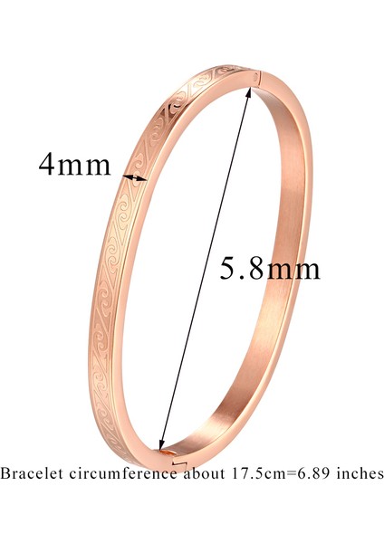 5.8cm Gül Altın 5cm Küçük Boy Çocuk Bileziği ve 5.8cm Çapında Anne Bileziği Paslanmaz Çelik Yüksek Kaliteli Takı Altın Renkli Bileklik (Yurt Dışından)