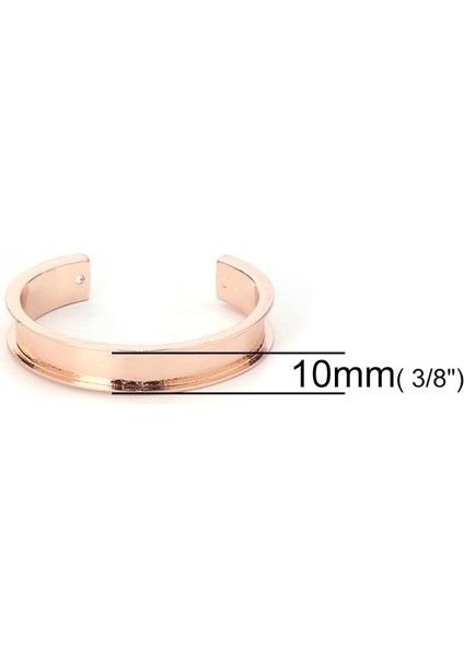 ALTIN-10MM Doreen Kutu Çinko Alaşım Açık Kollu Bilezikler Metal Kendin Yap Moda Bilezikler Cabochon Ayarları Uyuyor 17CM 6 Uzun, 1 Parça (Yurt Dışından) fiyatları