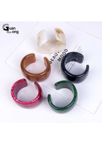 Renk-1 Guanlong Moda Açık Manşet Bilezikler Kadınlar Için Düğün Şans Geniş Bilezikler Kırmızı Reçine Bilezikler Trendy Yüksek Takı (Yurt Dışından) fiyatları