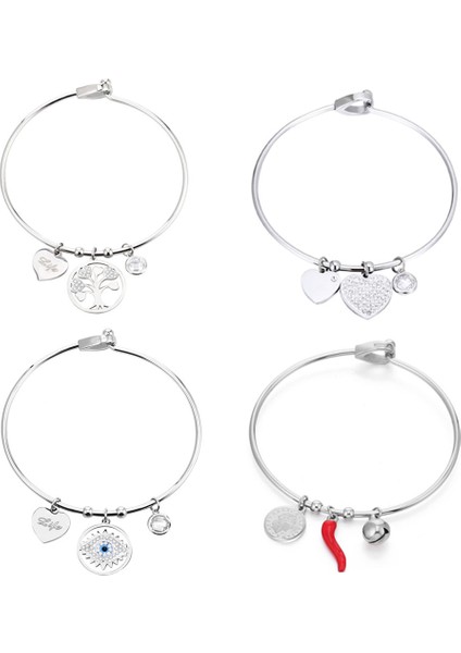 Altın Gül Kadınlar Için Paslanmaz Çelik Nazar Boncuğu Kırmızı Biber Kolye Bilezik Ağacı Kalp Pulsera Kızlar Parti Takı Hediye 2020 (Yurt Dışından) fiyatları