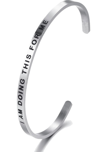 Bunu Yapıyorum 316L Paslanmaz Çelik Kazınmış Yeterliyim Bilezikleri Ilham Verici Pozitif Alıntı Kol Bileziği Mantra Bilezikler & Bilezikler (Yurt Dışından)