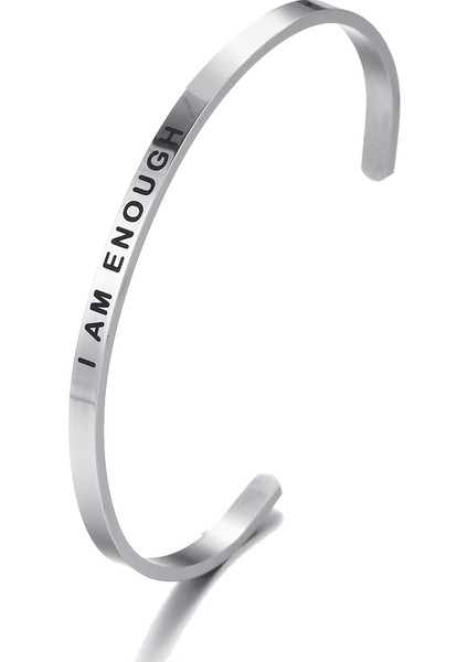 Bunu Yapıyorum 316L Paslanmaz Çelik Kazınmış Yeterliyim Bilezikleri Ilham Verici Pozitif Alıntı Kol Bileziği Mantra Bilezikler & Bilezikler (Yurt Dışından) fiyatları