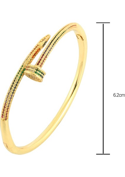 No.17 Boyutu Kadınlar Zirkon Bilezik Bileklik Femme Bakır 18K Altın Kaplama Ayarlanabilir Açık Manşet Bileklik Gökkuşağı Leopar Bilezik Das Mulheres (Yurt Dışından) modelleri