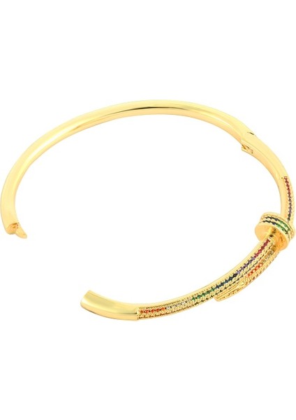 No.17 Boyutu Kadınlar Zirkon Bilezik Bileklik Femme Bakır 18K Altın Kaplama Ayarlanabilir Açık Manşet Bileklik Gökkuşağı Leopar Bilezik Das Mulheres (Yurt Dışından) fırsatları