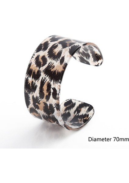 No.26 Boyutu Kadınlar Için Moda Kaplumbağa Kabuğu Kolu Akrilik Geniş Bilezik Bileklik Vintage Reçine Leopar Yuvarlak Trendy Düğün Takı Bir Adet (Yurt Dışından)