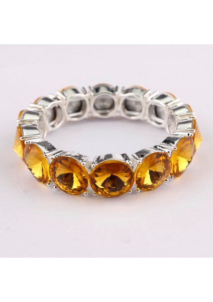 Ayarlanabilir Stil Altın Topaz Zwpon Moda Ayarlanabilir Cam Kristal Lastik Bilezik Kadınlar Için Çok Renkli Kristal Nokta Bilezikler Bayan Takı (Yurt Dışından) fırsatları