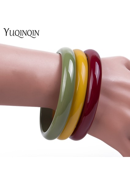 Sarı Kadınlar Için Vintage Basit Kol Bileziği Bilezikler Reçine Akrilik Trendi Yuvarlak Renkli Moda Takı Açıklama Bayan Bilezikler (Yurt Dışından) fiyatları