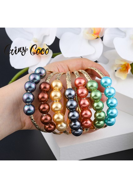 60MM Tarzı SL2171GOBE Cring Coco Bakır Bilezik Polinezya Mikronezya Hawai Takı Geleneksel 7 Renk Inci Bilezik Kadınlar Için (Yurt Dışından) modelleri