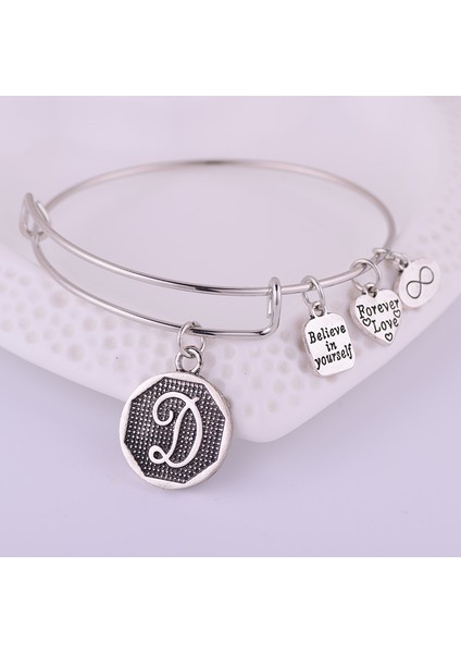 J Amerikan Genişletilebilir Bilezikler Antik A-Z Baş Harf Alfabe Şans Bileziği Ayarlanabilir Tel Sarma Koldan Bilezik Kadın (Yurt Dışından) modelleri