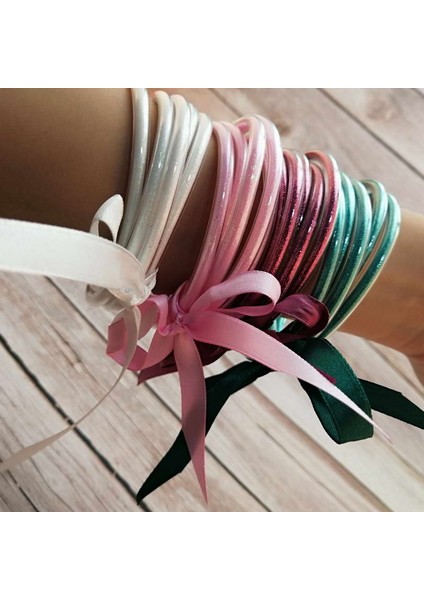 65MM Yetişkin Stili Altın Gül Tüm Hava Parlayan Yıldız Dolu Stardust Yığın Silikon Daire Bilezikler Kadınlar Fiyonk Jöle Bilezikler Serenıty Dua Takı (Yurt Dışından) fiyatları