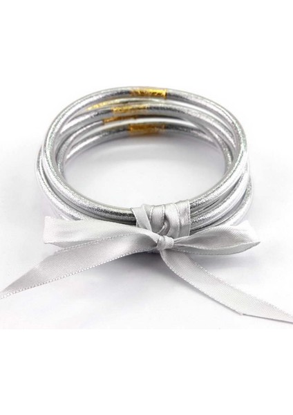 65MM Yetişkin Stili Altın Gül Tüm Hava Parlayan Yıldız Dolu Stardust Yığın Silikon Daire Bilezikler Kadınlar Fiyonk Jöle Bilezikler Serenıty Dua Takı (Yurt Dışından) fırsatları