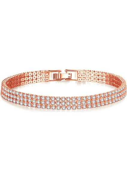 Altın Gül Kristal Detaylı Klasik Lüks Mücevher Hediye Kadınlar Için Trend Düğün Bilezikleri Çapraz Manşet Bilezikler (Yurt Dışından)