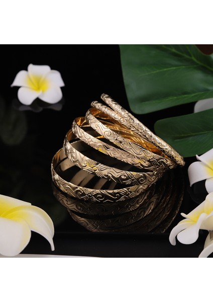 SL2187GO-10-70 Cring Coco Hawaiian Bilezik Kadınlar Altın Bilezik Yeni Tasarım Çiçek Polinezya Takı Bayanlar Bilezik Parti Plaj Düğünü (Yurt Dışından) modelleri