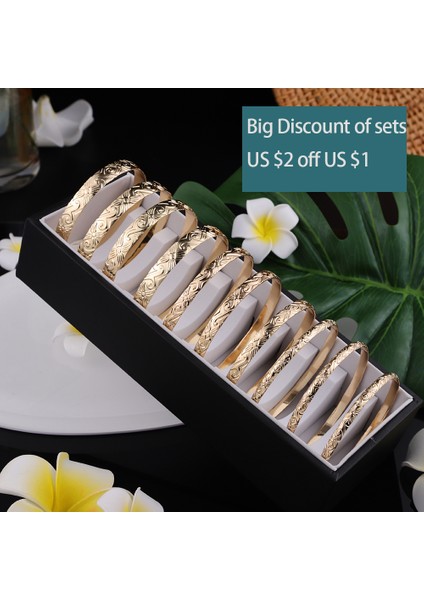 SL2187GO-10-70 Cring Coco Hawaiian Bilezik Kadınlar Altın Bilezik Yeni Tasarım Çiçek Polinezya Takı Bayanlar Bilezik Parti Plaj Düğünü (Yurt Dışından) indirimleri