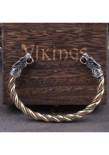 B1 Paslanmaz Çelik Bilezik El Üstü Lüks Nordic Viking Ejderha Bileziği Erkekler Vintage Açık Sert Bilezikler Kollar Erkek Takıları (Yurt Dışından)