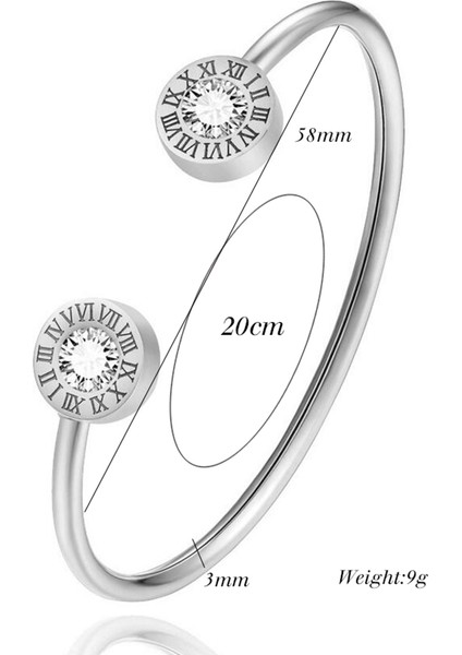 56-58MM Tarzı Ağustos Kadınlar Için Ayarlanabilir Açık Paslanmaz Çelik Bilezik Bilezikler 3 Renkli Kol Bilezikleri Takı Hediye Için (Yurt Dışından) fırsatları