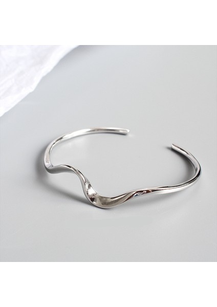 C Huanzhı Basit Yeni Beyaz Kabuklu Yengeç Tahtası Bükülmüş Metal Geometrik Örtüşme Asetik Reçine Açık Bilezik Kadınlar Kızlar Takı Için (Yurt Dışından)