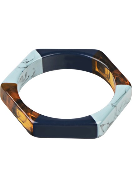 Renk-17 Guanlong Moda Renkli Reçine Geometrik Altgen Bilezikler Kadınlar Için Hint Incilerli Bilezik Parti Mücevherler (Yurt Dışından)