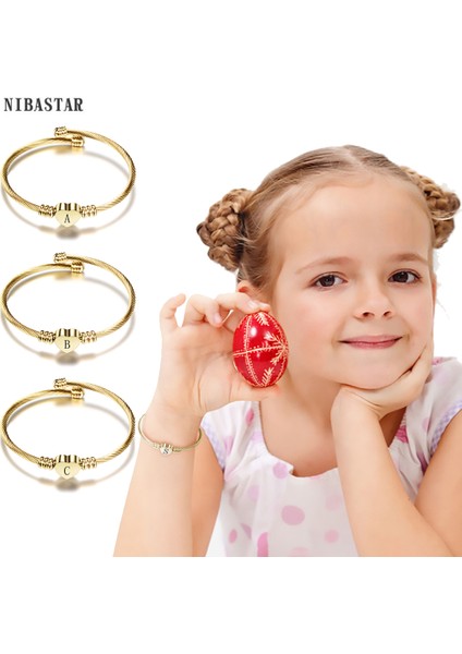 C Sevimli Çocuklar Için Başlangıç Bilezikleri Paslanmaz Çelik Minik Harf Kişiselleştirilmiş Hediye Bebek Altın Kalp Özel Bilezikler El Yapımı Hediyeler (Yurt Dışından) fiyatları