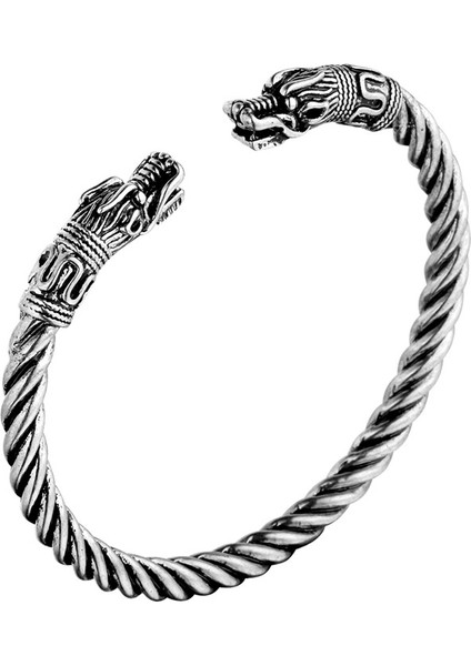 Kırmızı Cxwind Viking Kuzgun Sembolü Büyük Bilezik Bronz Takı Viking Pagan Yemin Erkekler Kol Bileziği Örgü Retro Bilezik Bilezik Bilezik (Yurt Dışından)