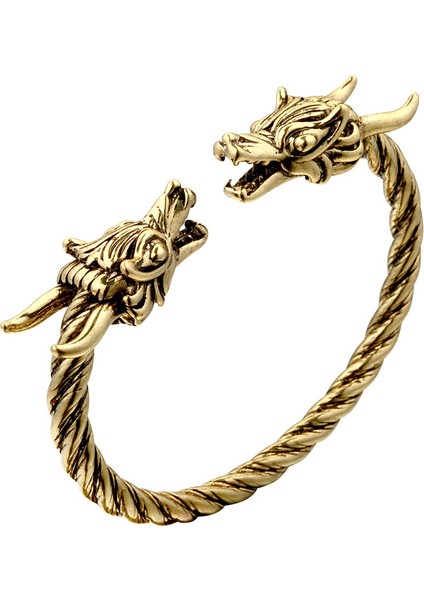 Stil 3 Qıamnı Punk Çift Ejderha Kafa Bilezik Kadın Erkek Bileklik Kolçak Bilezikler Nordik Viking Pagan Takı Parti Noel Hediye Şamdan Şarm (Yurt Dışından) fırsatları
