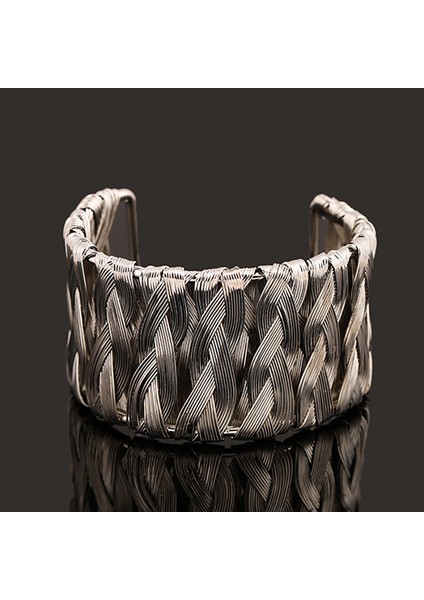 Altın Kadınlar Için Geniş Manşet Geometrik Örgü Bilezik Takı Yeni Alaşım Açık Büyük Dişi Bilezik Moda Takı Brazalete Mujer (Yurt Dışından) fırsatları