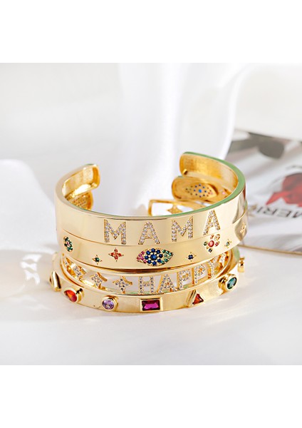 Stil 7 Lüks Zirkon Kristalli Hollow Altın Alaşım Bilezik Kadınlar Için Nazar Boncuklu Bilezik Anneler Günü Hediyesi (Yurt Dışından) fiyatları