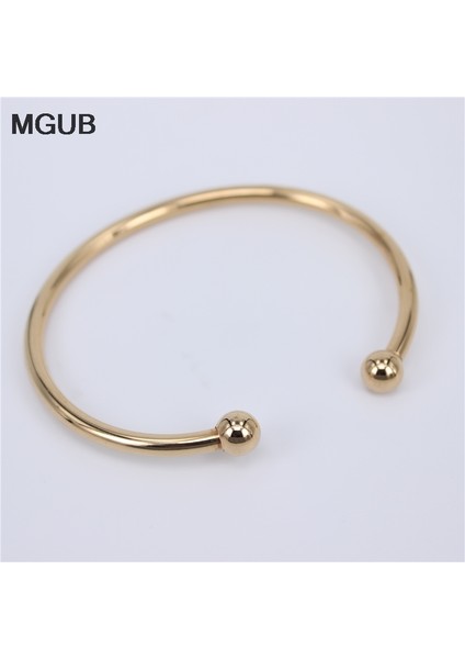 75 mm Tarzı Altın Rengi Fabrika Paslanmaz Çelik Altın Renk Ayarlanabilir Açık Man ve Kadın Bilezikler Trendy Basit Bilezikler LH749 (Yurt Dışından) fiyatları