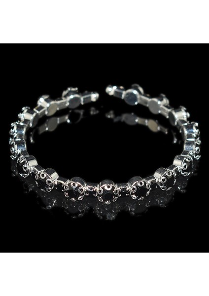 Gül Altın Rengi Kadınlar ve Kızlar Için Moda Altın Kaplama Gümüş Kaplama Kristal Kolluk Bilezikler ve Bilezik Rhinestone Şans Bilezikleri Düğün Takıları (Yurt Dışından)
