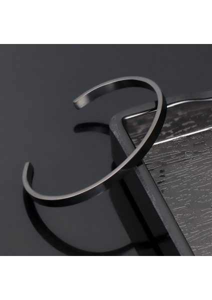 Altın Gül 4mm Ince Açık Manşet Bilezik Paslanmaz Çelik Pürüzsüz Altın Siyah Gül Altın Erkek Kadın Zarif Yığılabilir Bileklik Takı (Yurt Dışından) fırsatları