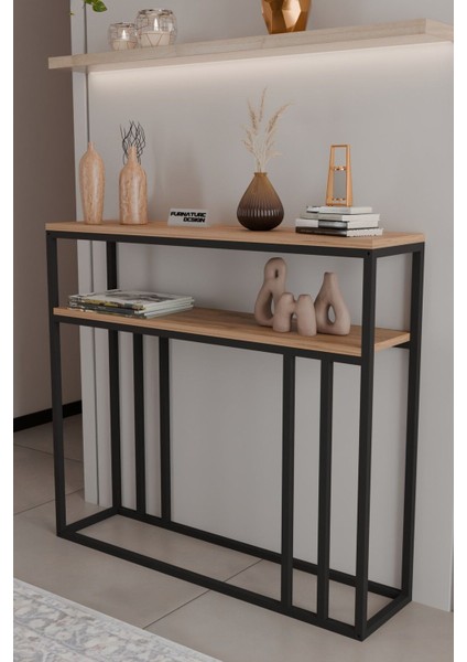 2 Raflı Metal Dresuar Raflı Lüx Dresuar Kitaplık Salon Düzenleyici 2 Raflı 100 cm