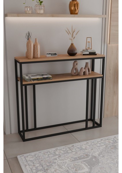 2 Raflı Metal Dresuar Raflı Lüx Dresuar Kitaplık Salon Düzenleyici 2 Raflı 100 cm