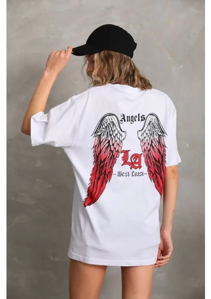 AYDOGANTICARET44 Unisex Baskılı Oversize T-Shirt - Beyaz