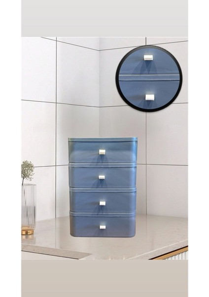 Gri 4 Katlı Çekmece Masa Üstü Organizer Makyaj Takı Kutusu Aksesuar Düzenleyici Toparlayıcı indirimleri