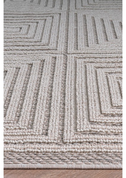 Bukleli Modern Iskandinav Bej Krem Makine Halısı Yolluk Antre Mutfak Salon Oturma Odası Koridor Sisal