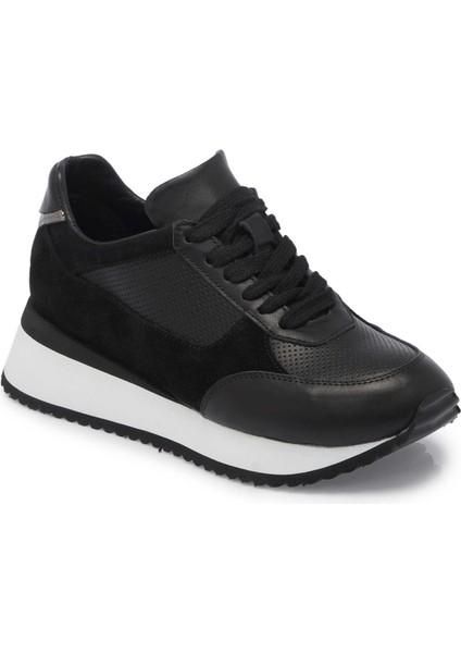 Siyah Hakiki Deri Kadın Sneaker - K25I1AY68039-A23