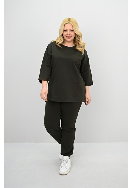 Kadın Büyük Beden Truvakar Kol Lastik Paça Eşofman Takımı 8185-25 fiyatları