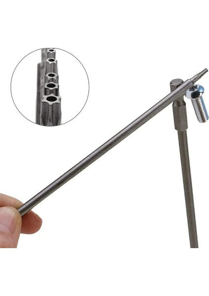 Delikli Bıts Torx Uç Seti Uzun Boy 150MM 5 Parça T6-8-10-15-20