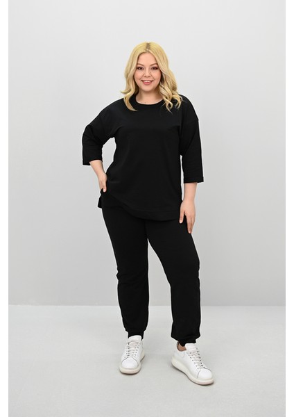 Kadın Büyük Beden Truvakar Kol Lastik Paça Eşofman Takımı 8185-25 fiyatları
