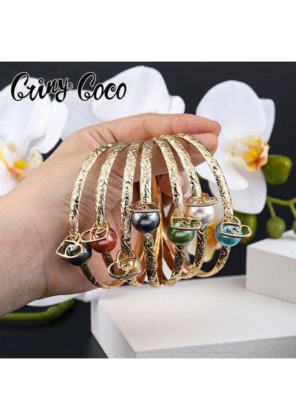 65 mm Tarzı SL2171GORS Cring Coco Hawaiian Bilezik Kadın Yeni Tasarımcı Gri Inci Kalp Kolye Bilezik Yaz Plaj Takıları Kadınlar Hediye (Yurt Dışından) fırsatları