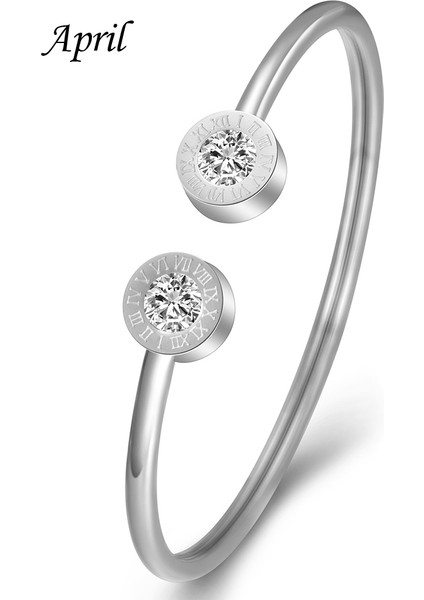 No.6 Boyutu Kadın Kristal Sonsuz Aşk Pulseira Titanyum Çelik Bileklik & Bilezik Tasarımı (Yurt Dışından)