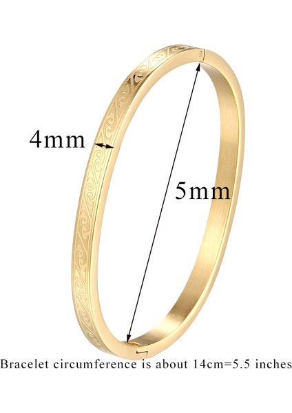5cm Altın 5cm Küçük Boy Çocuk Bileziği ve 5.8cm Çapında Anne Bileziği Paslanmaz Çelik Yüksek Kaliteli Takı Altın Renkli Bileklik (Yurt Dışından)