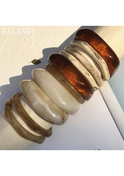 Bilezik-No 1 Kadınlar Için Yeni Şık Stil Bilezik Hediye Takı Bilandi Vintage Reçine Akrilik Geometrik Düzensiz Kare Fasetli Bilezik (Yurt Dışından) fiyatları