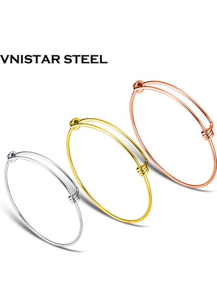60MM Tarzı Çelik Lot 100% Paslanmaz Çelik Kendin Yap Bilezik mm Takı Bulucu Genişletilebilir Ayarlanabilir Tel Bilezik (Yurt Dışından)