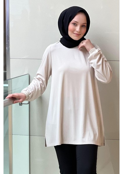 Ribanaları Simli Uzun Kol Tunik