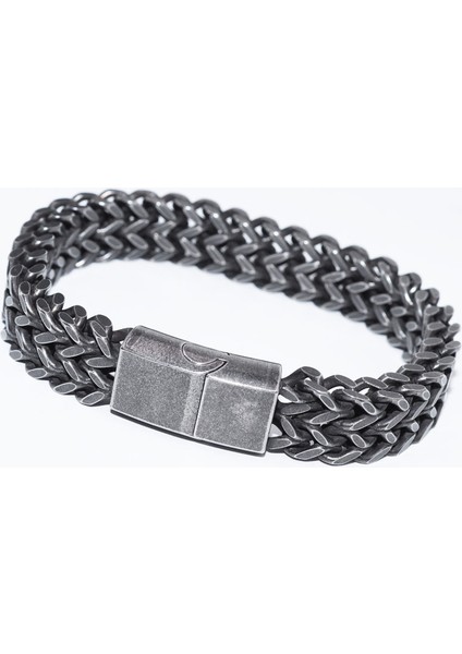 21CM Tarzı A6957-SIYAH Retro Punk Egemen Çift Zincir Metal Bilezik Erkek Moda Parti Takıları Anma Hediyesi (Yurt Dışından) fiyatları