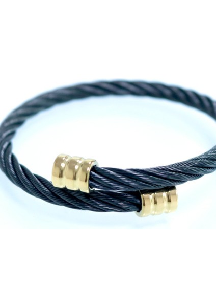 Siyah ve Altın Sıcak Erkekler Titanyum Çelik Roma Rakamı Bilezik Nal Toka Kolluklar Pulseira Bileklik Lüks El Yapımı Takı (Yurt Dışından)