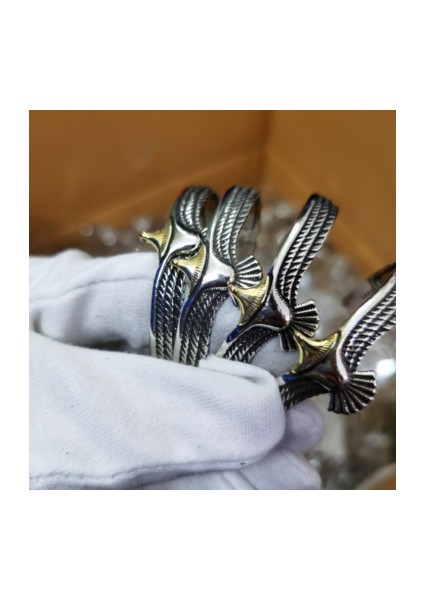 Goldton-Kadınlar Için Viking Kartal Kolu Bileziği Sevgililer Günü Hediyesi Erkek Arkadaşa Ayarlanabilir Açık Kabile Takı Hint Kartal Kanat Bileziği (Yurt Dışından)