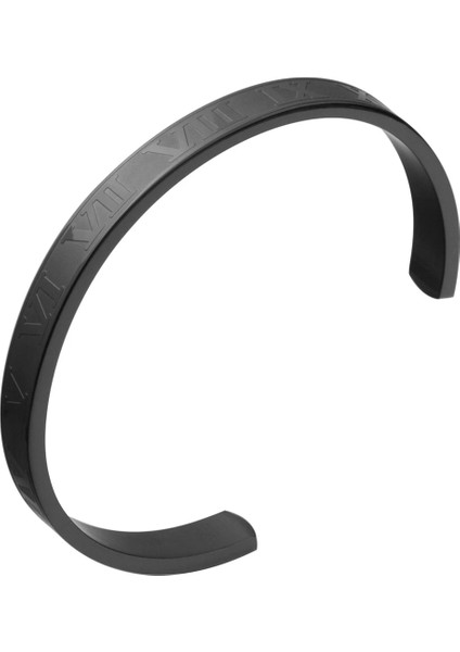 M 180MM-200MM Stili Siyah Lüks Titanyum Paslanmaz Çelik Bilezik Roma Rakamları Altın Renkli Kol Bileziği Aşk Mektubu Bileklik Erkek Kadın Açık Bilezikler (Yurt Dışından)