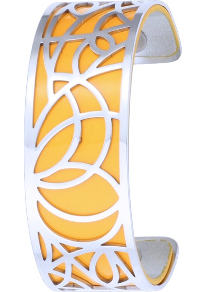 No.5 Boyutu Koaem Paslanmaz Çelik Bilezik Kadın Lüks Kol Bileziği Soyut Desen Değiştirilebilir Deri Takı (Yurt Dışından)